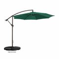 Claustro 10 ft. Offset Outdoor Patio Umbrella with 8 Steel Ribs & Aluminum Pole & Vertical Tilt; Green CL3863266